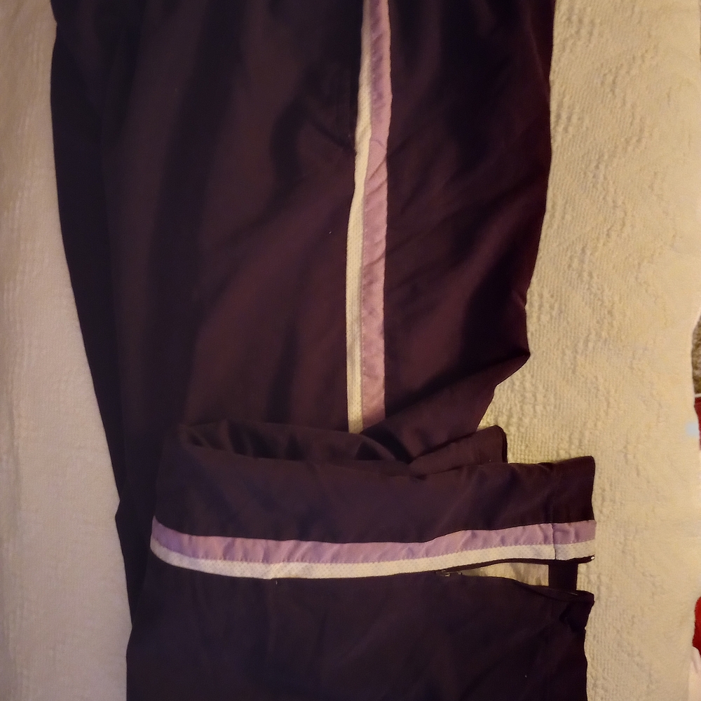 💘🍂 Purple Track Pants with Pink Stripes